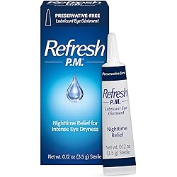 Refresh P.M. Lubricant Eye Ointment, Nighttime Relief, Preservative-Free, 0.12 Oz Sterile, Packaging May Vary