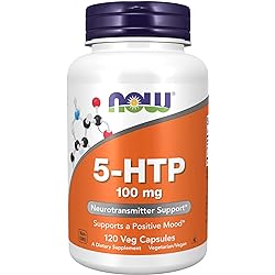 NOW Supplements, 5-HTP 5-hydroxytryptophan 100 mg, Neurotransmitter Support, 120 Veg Capsules