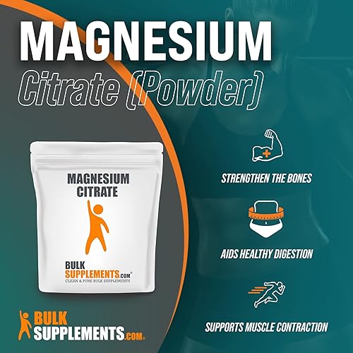 BulkSupplements.com Magnesium Citrate Powder - Magnesium Supplement - Magnesium Powder - Pure Magnesium Citrate - Magnesium Citrate Laxative - Magnesium for Women 1 Kilogram - 2.2 lbs
