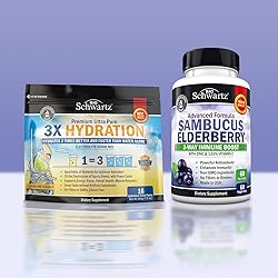 BioSchwartz Elderberry Capsules with Zinc & Vitamin C 3X Hydration Multiplier Packets - Lemon Lime Flavor