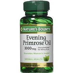 Nature's Bounty Evening Primrose Oil, 1000mg, 180 Softgels 3 X 60 Count Bottles