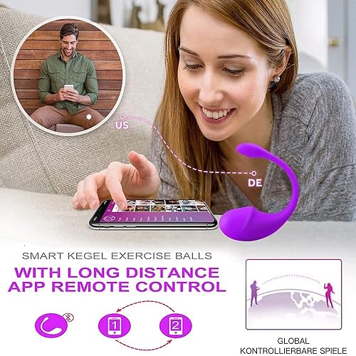 Woman Remote Control Vibe for Couples- Smart Pelvic Floor Exerciser Waterproof Bladder Control Strengthening Trainer with APP Remote Control USB Chargeable Purple