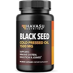 Premium Cold-Pressed Black Seed Oil Liquid Capsules for Immune Support and Joint & Digestive Health 90 Capsules