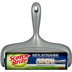 Scotch-Brite 50% Stickier Large Surface Lint Roller, Works Great On Pet Hair, 60 Sheets