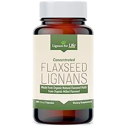 Lignans for Life 15mg Organic Flaxseed Lignans - Flaxseed Hulls SDG Lignans from Flaxseed Hulls -180ct 15mg Capsules