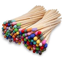 4" Rainbow Matches 100 Count, with Striking Stickers Included | Decorative Unique & Fun for Your Home, Gifts, Accessories & Events | Premium Long Wood Safety Matches by Thankful Greetings