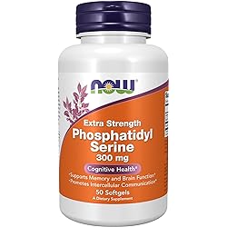 NOW Supplements, Phosphatidyl Serine 300 mg, Extra Strength, with Phospholipid compound derived from Soy Lecithin, 50 Softgels