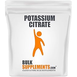 BulkSupplements.com Potassium Citrate Capsules - Potassium Supplement - Potassium Pills - Electrolyte Supplements - Electrolyte Capsules 300 Gelatin Capsules - 300 Servings