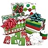 Christmas Rolled Premium Gift Wrap Ribbon and Gift Tags Kit
