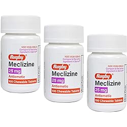 Meclizine HCL 25mg Generic For Bonine Chewable Tablets 100 ea 3 PACK by Rugby