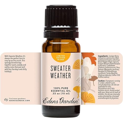 Edens Garden Sweater Weather Limited Edition Fall Essential Oil Synergy Blend, 100% Pure Therapeutic Grade Undiluted NaturalHomeopathic Aromatherapy Scented Essential Oil Blends 10 ml