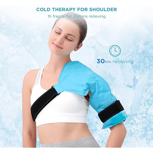 Comfytemp Shoulder Ice Pack Rotator Cuff Cold Therapy, Reusable Shoulder Wrap Large Gel Ice Packs for Injuries, Hot Cold Compress for Shoulder Pain Relief, Tendonitis, Bursitis, Recovery after Surgery