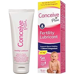 Conceive Plus Fertility Lubricant Magnesium and Calcium, Conception Safe Lube For Couples Trying To Get Pregnant, 2.5 Ounce Multi-Use Tube