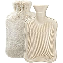 Hot Water Bottle Rubber with Soft Cover 2 Liter Hot Water Bag for Cramps, Pain Relief, Removable Hot Cold Pack Hot Water Bed Warmer