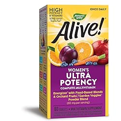 Nature's Way Alive! Women's Ultra Potency Complete Multivitamin, High Potency B-Vitamins for Women, Energy Metabolism, 60 Tablets