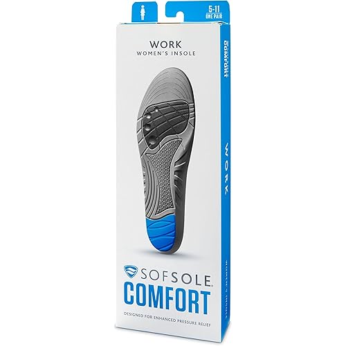 Sof Sole Insoles Women's Work Full-Length Comfort Shoe Inserts, Women's 5-11