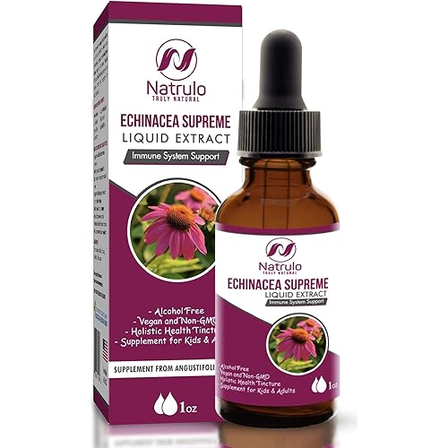 Echinacea Drops 1 oz Liquid Extract – Natural Immune Support Herbal Defense Supplement for Kids & Adults – Alcohol Free Vegan Non-GMO Homeopathic Holistic Healing Tincture Made in USA