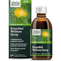 Gaia Herbs Bronchial Wellness Syrup - Immune Support Supplement to Help Maintain Lung Health and Help Provide Comfort for Occasional Sore Throat - 5.4 Fl Oz Up to 32-Day Supply