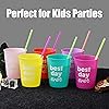 ALINK 500-Pack Plastic Disposable Drinking Straws Individually Wrapped, Neon Colored Straight Party Straws - 7.75" x 0.23&#34