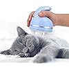 Pet Massager, Intelligent Electric Scalp Massager, Automatic Massager for Puppy Household Kitten PetsCurved handle blue