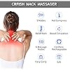 Neck Massager with Heat, Heated Neck Massager for Pain Relief Deep Tissue, Shiatsu Massager with Hot Compress White