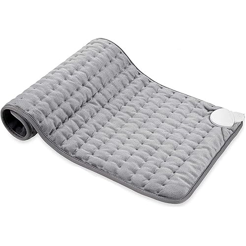 110~240v Electric Heating Pad Shoulder Neck Back Spine Leg Pain Relief, with Auto Shut Off and 6 Heat Setting, Machine Washable