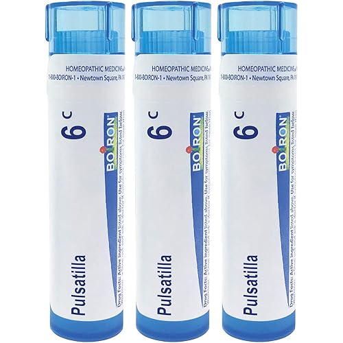 Boiron Pulsatilla 6c Homeopathic Medicine for Cold with Thick, Yellow Discharge - Pack of 3 240 Pellets