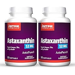 Jarrow Formulas Astaxanthin 12 mg - 30 Softgels, Pack of 2 - Natural Antioxidant Carotenoid - Immune, Skin & Eye Health Support - 30 Servings