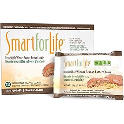 Smart for Life Peanut Butter Protein Cookies - Irresistible Winner High Protein Cookie Diet - 12 Count - Meal Replacement - On-the-Go Snack - Low Calorie Super High Fiber Cookies - Protein Snack