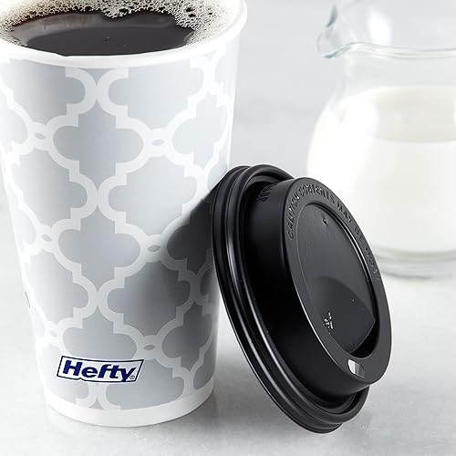 Hefty Disposable Hot Cups with Lids, 16 Ounce, 20 Count