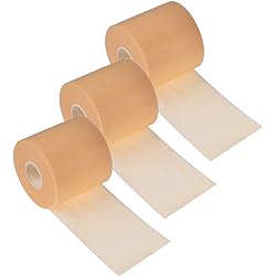 3 Pieces Athletic Pre Wrap Tape for Hair Foam Underwrap Tape Sports Pre-wrap Athletic Tape Underwrap for Hair Ankle Wrists Knees Sports 2.75 Inch by 30 YardsBeige