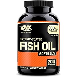 Optimum Nutrition Omega 3 Fish Oil, 300MG, Brain Support Supplement, 200 Softgels Packaging May Vary