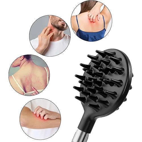 WINLIKE Oversized Telescoping Back Scratcher, Double Sided ABS Scratching Head, Back Scratcher Extendable Backcratchers for MenWomen, AggressiveModerate Scratching Tool