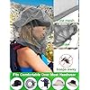 wohohoho Mosquito Head Net Mesh with Drawstring, Bug Face Netting for Hats, Mesh Face Shield for Men & Women Beekeeper Net Mask Protection for Midges, Bugs & Gnats 2 Packs, Grey, Updated Big Net
