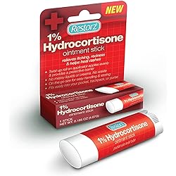 Restorz Hydrocortisone 1% Cream Treatment Stick, Fast Acting Relief for Itching, Redness and Rashes, No Mess Ointment for Gentle Support, Easy to Use Stick Application 1 Pack