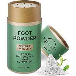 O Naturals Foot Powder & Foot Odor Eliminator for Shoes with Tea Tree Oil, Natural Foot Powder Odor Control, Shoe Powder Deodorizer, Talc Free Powder for Women, Men & Kids, Athletes Foot Powder 2.1oz