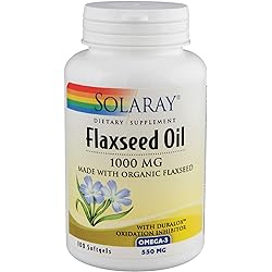 Solaray Flaxseed Oil, Softgel Btl-Plastic 1000mg 100ct