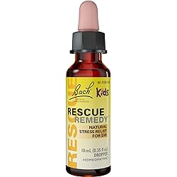 Bach RESCUE REMEDY KIDS Dropper 10mL, Natural Stress Relief, Homeopathic Flower Remedy, Vegan, Gluten and Sugar-Free, Kid-friendly, Non-alcohol Formula