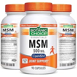 Botanic Choice MSM - Adult Daily Supplement - Delivers Unique Patented Dose of MSM Replenishing Essential Minerals for Optimal Joint Function Supports Cartilage and Muscle Strength and Endurance