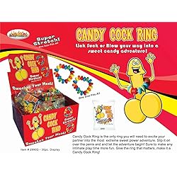 Hott Products Multi-Colored Candy Cock Ring 50 Piece Display, 0.76 Pound