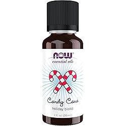 NOW Essential Oils, Candy Cane Oil Blend, Refreshing and Invigorating with a Sweet and Minty Scent, Steam Distilled and CO2 Extracted, 1-Ounce