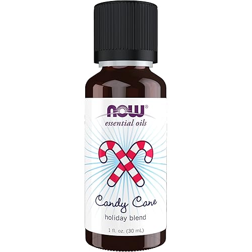 NOW Essential Oils, Candy Cane Oil Blend, Refreshing and Invigorating with a Sweet and Minty Scent, Steam Distilled and CO2 Extracted, 1-Ounce