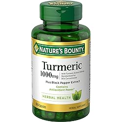 Nature’s Bounty Turmeric With Black Pepper Extract, Supports Antioxidant Health, 1000mg, 60 Capsules