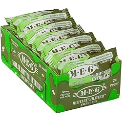 MEG - Military Energy Gum | 100mg of Caffeine Per Piece Increase Energy Boost Physical Performance Spearmint 24 Pack 120 Count
