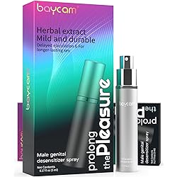 Baycam Male Genital Desensitizer Delay Spray, for Men, to Last Longer in Bed, Pleasure Enhancer, Prolong Climax for Him