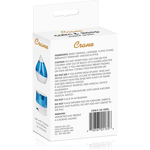 Crane Lavender Universal Vapor Pads, for Use Droplets, Corded Inhaler, Warm Mist Humidifier, Orange, Lavender Orange 12 Count Pack of 1