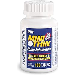Mini Thin | Two-Way Action Caffeine Pills - High Speed Energy and Enhanced Stamina - 205 mg Caffeine; 25mg Ephedrizine 100 Count Bottle