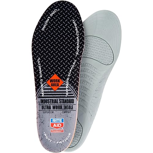 Rite Aid Ultra Work Memory Plus Work Insoles for Men - Sizes 7-13 | Shock Absorbing Insoles | Memory Foam Insoles | Arch Support Insole Men | Boot Insoles for Men Work | Memory Foam Insoles