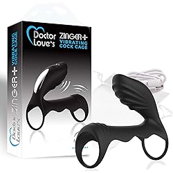 Doctor Love's Zinger Vibrating Rechargeable Cock Cage Black