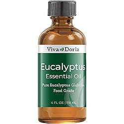 Viva Doria Pure Eucalyptus Essential Oil, Pure and Natural, Food Grade, Premium Quality Eucalyptus Globulus Oil, 118 mL 4 Fluid Ounces